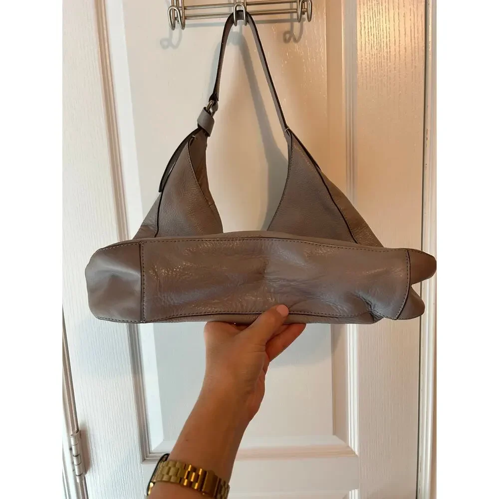 Vince Camuto Genuine Leather Grey Hobo Bag